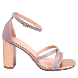 Sandali con tacco Elizabeth Champagne rosa