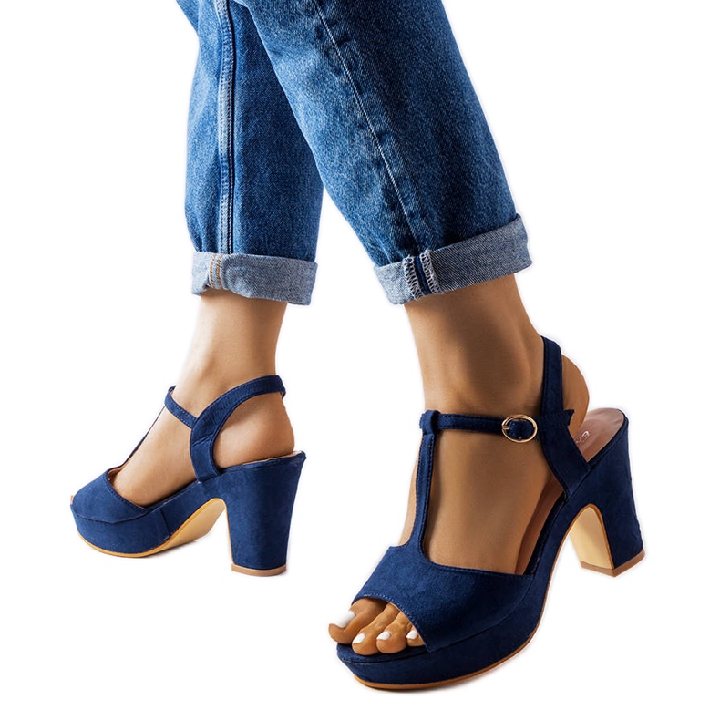 Inna Sandali a blocchi Tearlach blu navy