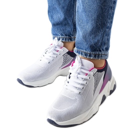 Sneakers sportive bianche e blu navy di Galatee bianco