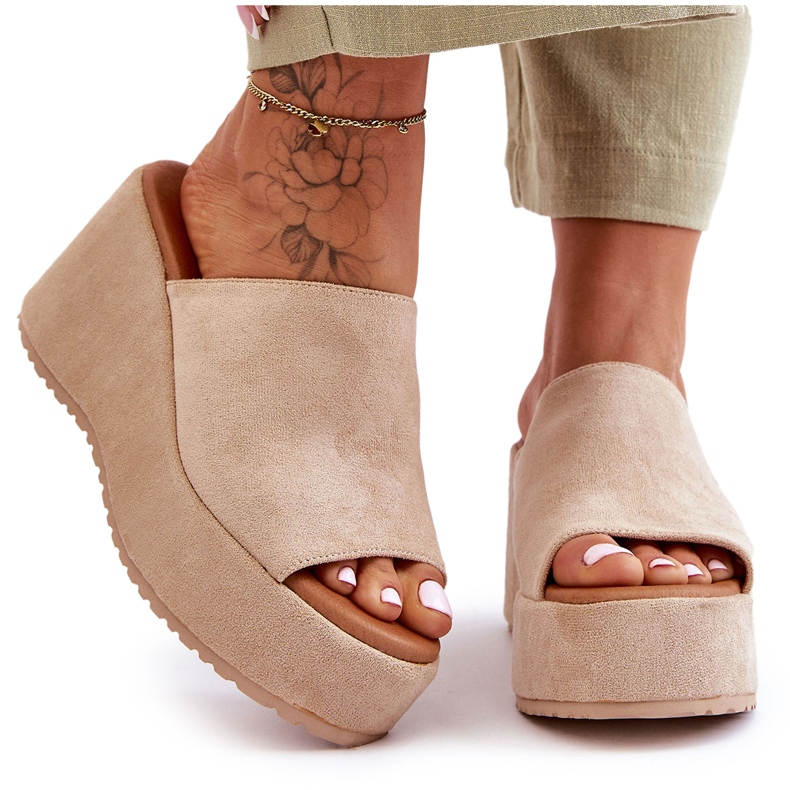 Pantofole Solid Platform Donna Beige Martina