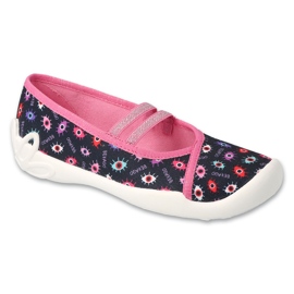 Ballerine per bambini Befado 116Y321, nere e rosa, con fantasie colorate nero