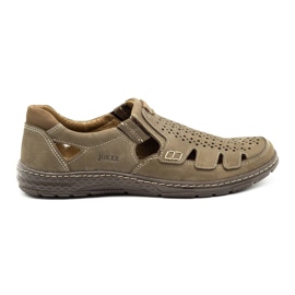 Joker Scarpe estive da uomo in pelle, slip-on 500J oliva verde