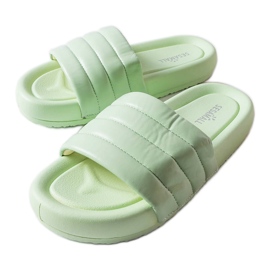 Inna Pantofole verdi decorate con trapuntatura Dorene verde