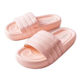 Inna Pantofole rosa decorate con trapuntatura di Dorene