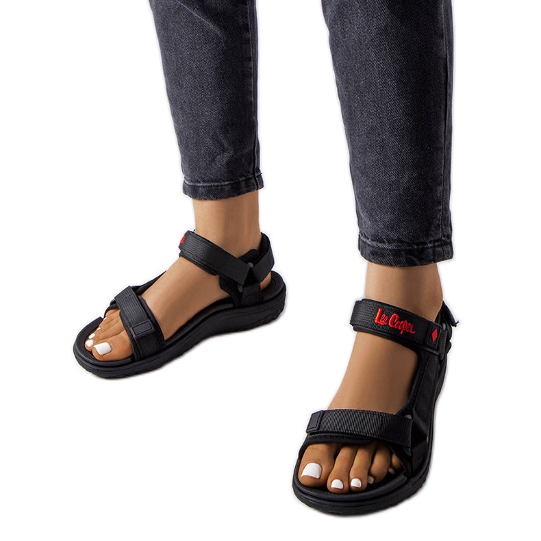 Sandali neri con velcro di Lee Cooper LCW-23-34-0961L nero