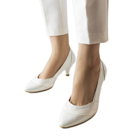 Décolleté tacco alto beige DD823 Bianco