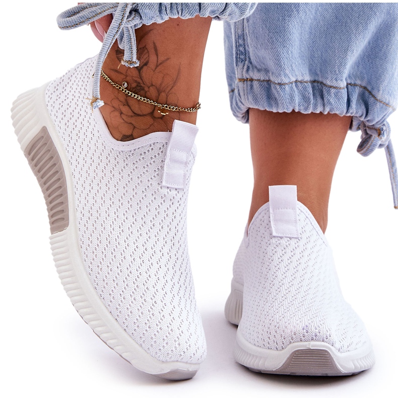 PM1 Classiche scarpe sportive senza lacci Frankie bianco bianca