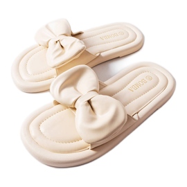Inna Pantofole con fiocco beige di Lende