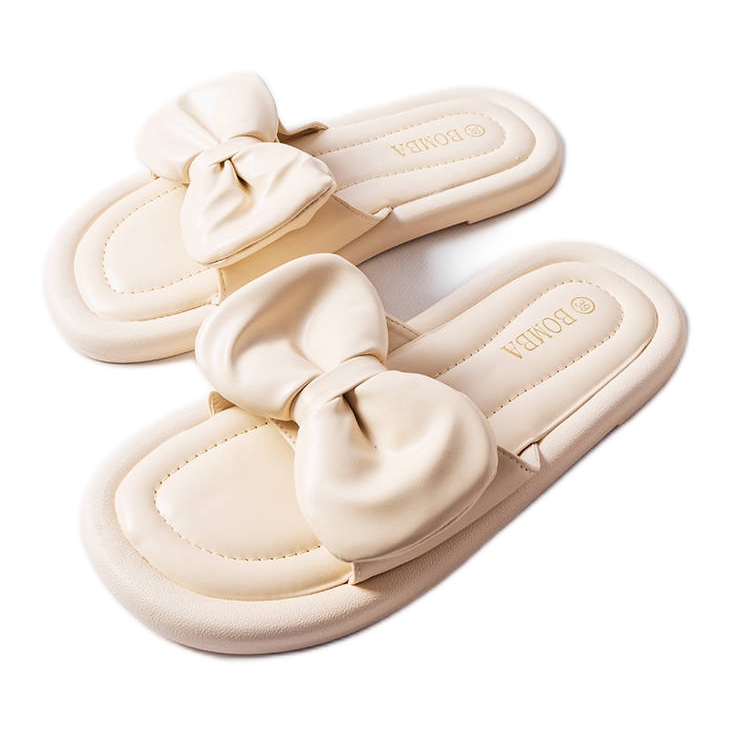 Inna Pantofole con fiocco beige di Lende