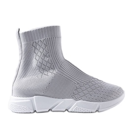 Sneakers grigie con tomaia a calzino di Olot grigio