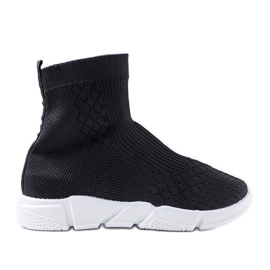 Sneakers nere con tomaia a calzino di Olot nero
