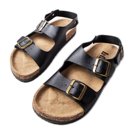 Sandali in sughero nero con fibbie di Lee Cooper LCW-22-35-1163L
