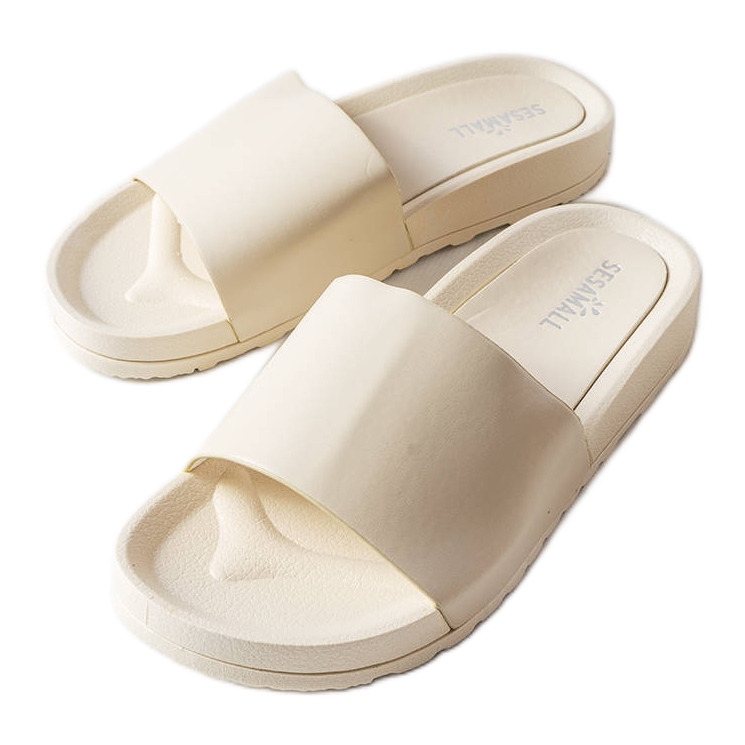 Ciabatte in gomma beige di Sabourin