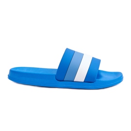 Pantofole a righe Blue Vision da donna