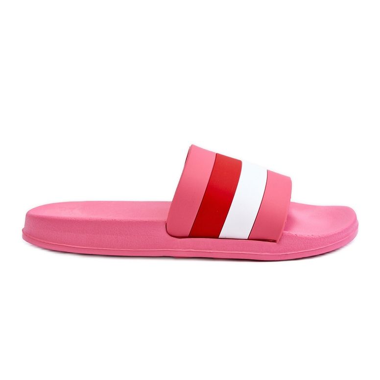 Pantofole a righe Vision rosa scuro da donna