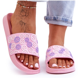 Pantofole da donna con emoticon Cosette rosa
