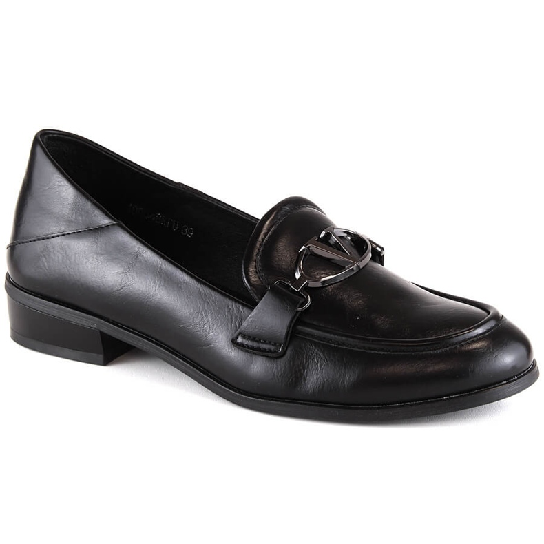 Scarpe da donna con tacco piatto nere Vinceza 10904 nero