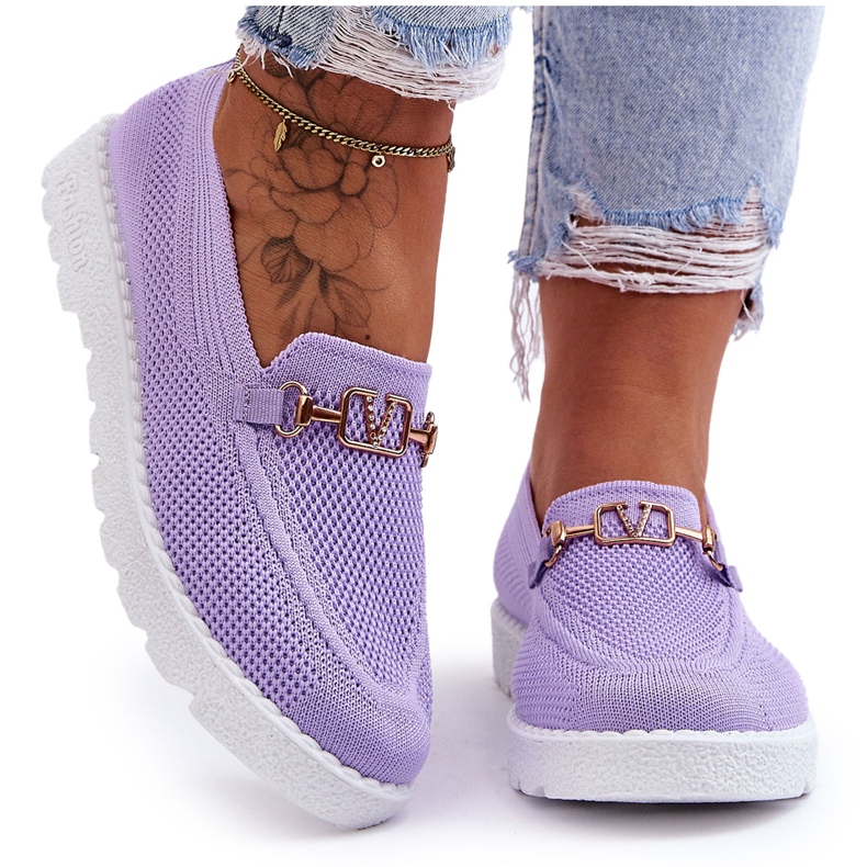 PM1 Alena Slip-On Sneakers Donna Con Abbellimento Viola