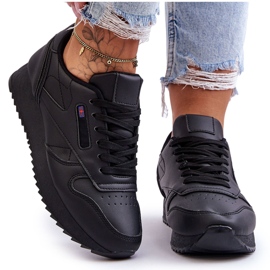 PM1 Merida Scarpe sportive in pelle con plateau e lacci neri nero