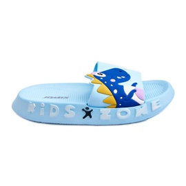 WJ1 Pantofole in Schiuma per Bambini Dinosauro Azzurro Dario blu