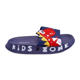 Pantofole in gommapiuma per bambini Dinosauro Blu Navy Dario