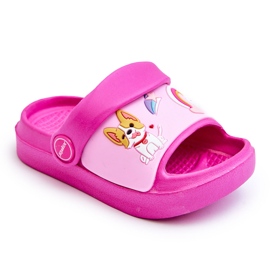WJ1 Sandali Infradito Bambini Leggeri Con Motivo Cane Fucsia Rico rosa