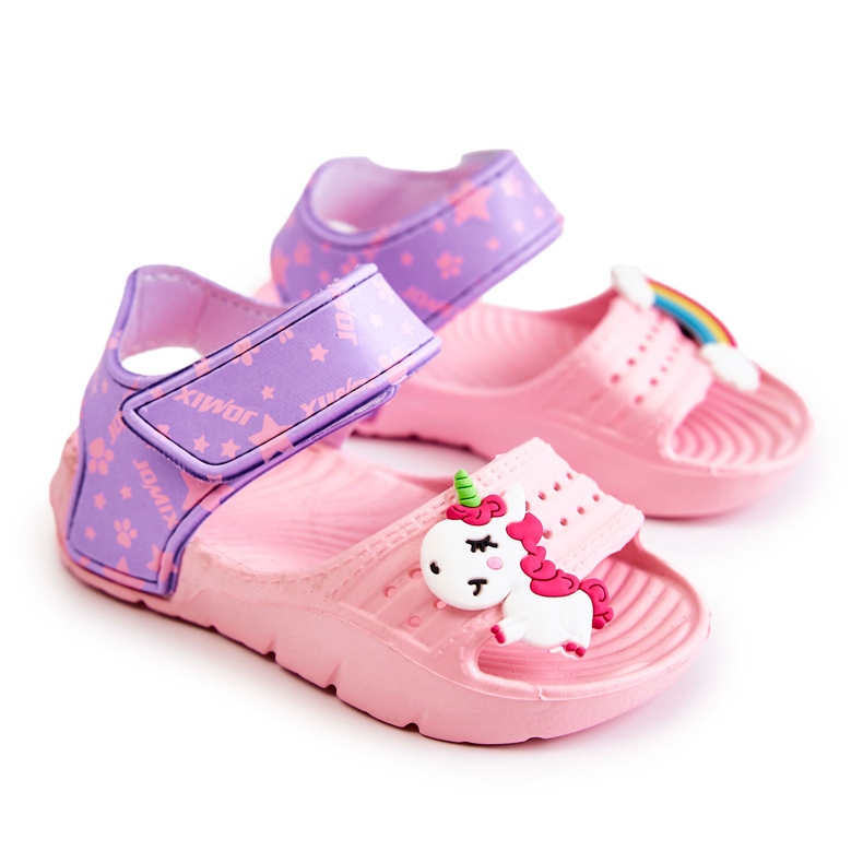 Sandali con velcro per bambini in schiuma leggera Rosa Asti