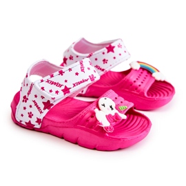 Sandalo Bambina In Schiuma Leggera Con Velcro Fucsia Asti rosa