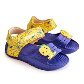 Sandalo Bambina In Schiuma Leggera Con Velcro Blu Navy Asti
