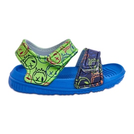 Sandali In Schiuma Leggera Per Bambini Con Fantasia Blu E Verde Malaga
