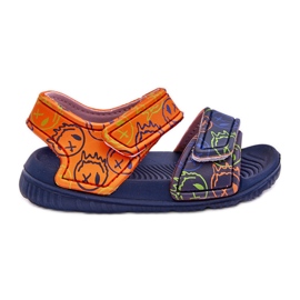 Sandali leggeri in schiuma per bambini con motivi Malaga blu scuro e arancione