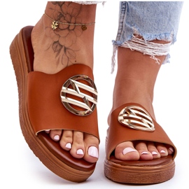 Pantofole impreziosite da donna Camel Secrets marrone