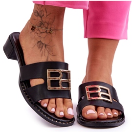 PG1 Pantofole Eleganti Da Donna Con Decoro Nero Atlantis