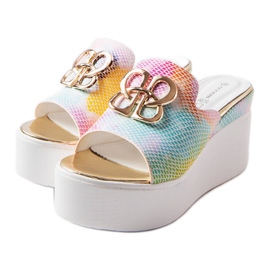 Cursori Havanna con zeppa arcobaleno multicolore