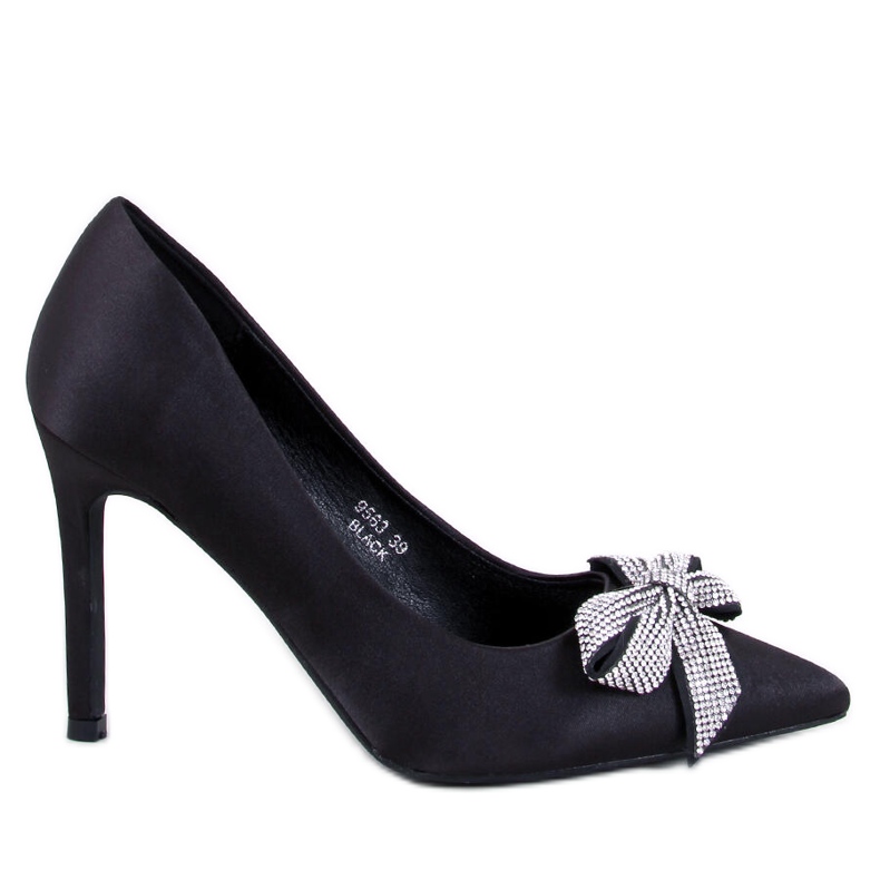 Spille in raso con fiocco di Trini Black nero