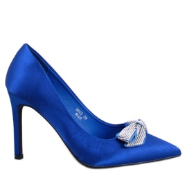 Spille in raso con fiocco Trini Blue