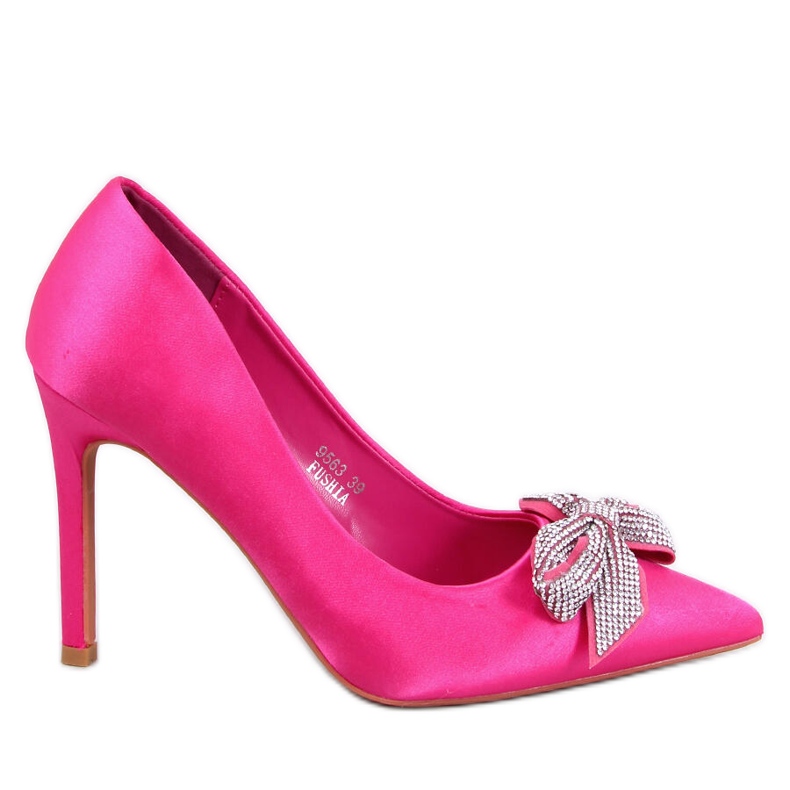 Spille in raso con fiocco Trini Fucsia rosa