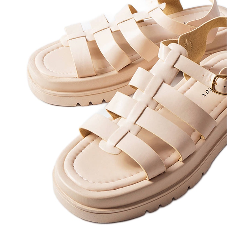Sandali beige con suola a tratto di Saidi