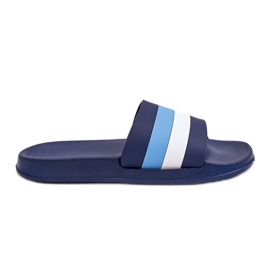 Pantofole a righe blu navy da uomo