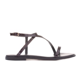 Marco Shoes Sandali bassi in pelle bordeaux rosso