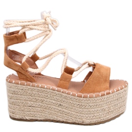 Espadrillas con zeppa Marge color cammello giallo