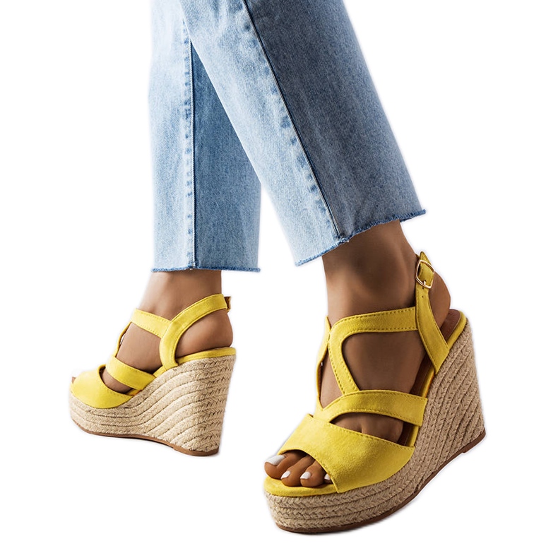 Espadrillas con zeppa di colore giallo di Bois