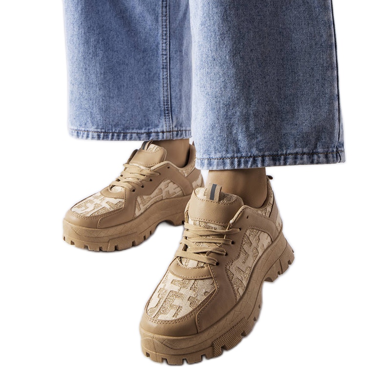 Chunky sneakers beige scuro