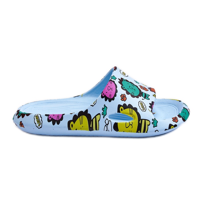 WJ1 Ciabatte in schiuma leggera per bambini Motivo leone Blu Esther