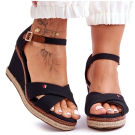 Sandali con zeppa da donna neri Janet nero