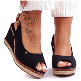 Sandali con zeppa classici da donna Katie neri nero