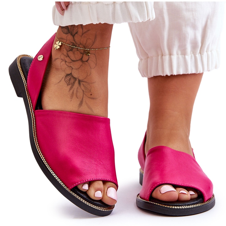 Lemar Sandali slip-on in pelle Alivia fucsia rosa