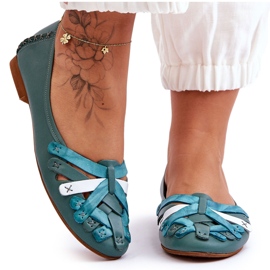 Ballerine in Pelle da Donna Maciejka 01358-36 Turchese verde