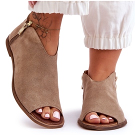 Sandali Stivali Bassi Scamosciati Nicole 2799/023 Beige