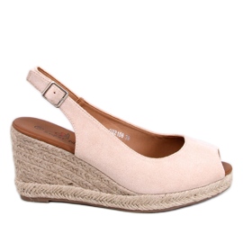 Espadrillas con zeppa aperte in punta beige Nevil
